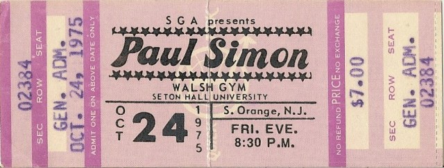 Paul Simon - Seton Hall 10-24-75